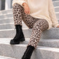 Hose im Allover Leo-Wildleder-Look - beige-mehrfarbig