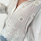 Boho blouse with elaborate details - white