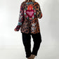 Printed blazer with rhinestones - leo - multicolored