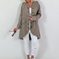 Oversized Leinen Military Blazer - taupe