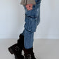 Cargo-Jeans im Used-Look - denim