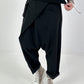Baggy trousers with wrap - black