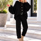 Kuschelige Oversized Strickjacke mit Außennähten - schwarz