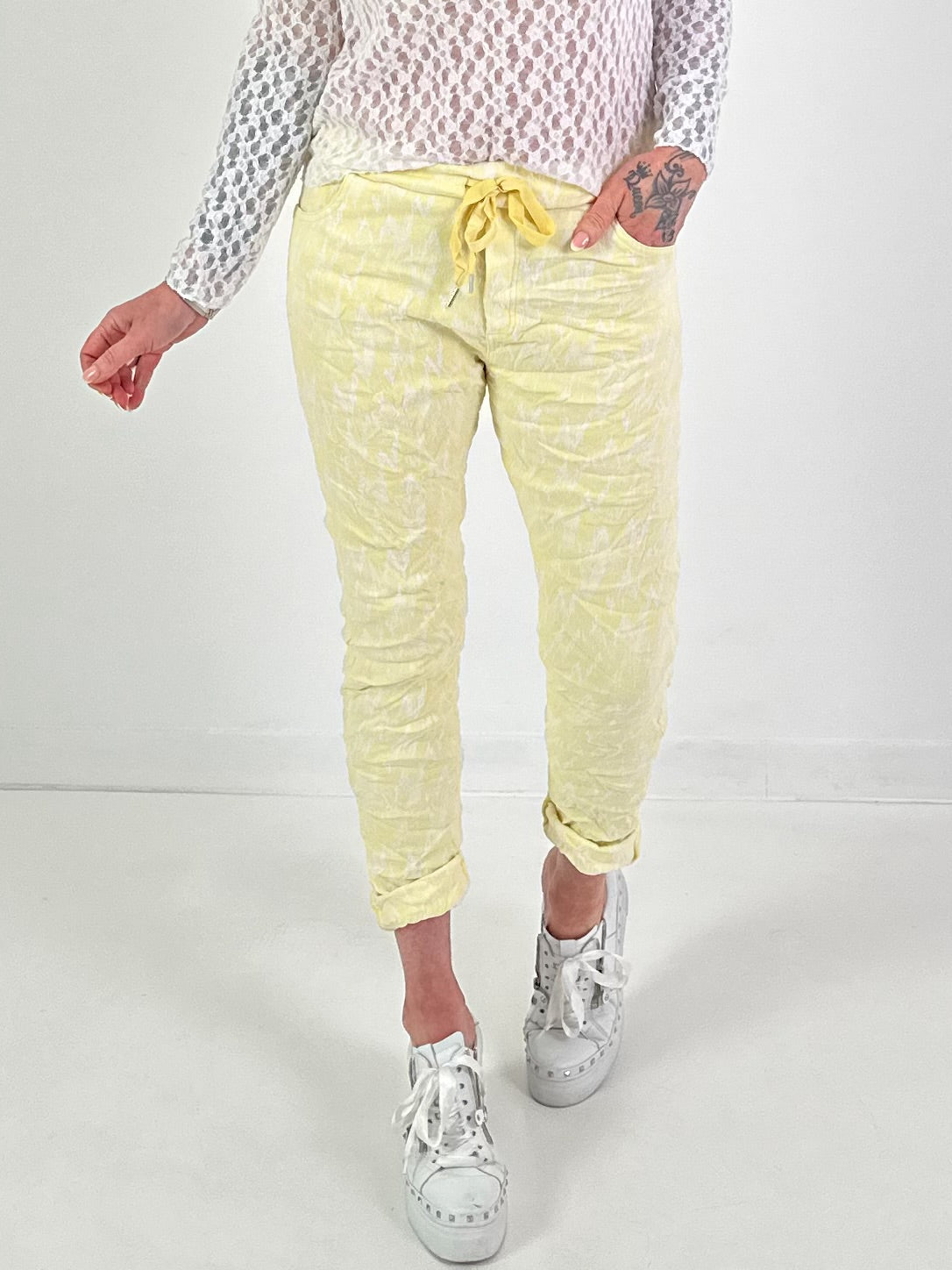 Hose mit Muster - gelb