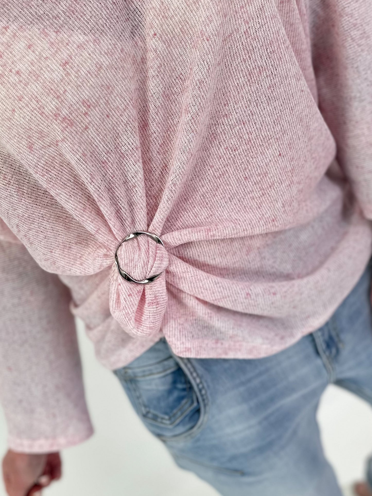 Leichter Oversized Pullover - rosa