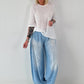 T-Shirt mit halben Arm - weiss