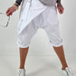 Short baggy shorts with overlap - white