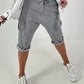 Baggy Shorts with Drawstring Detail - Grey