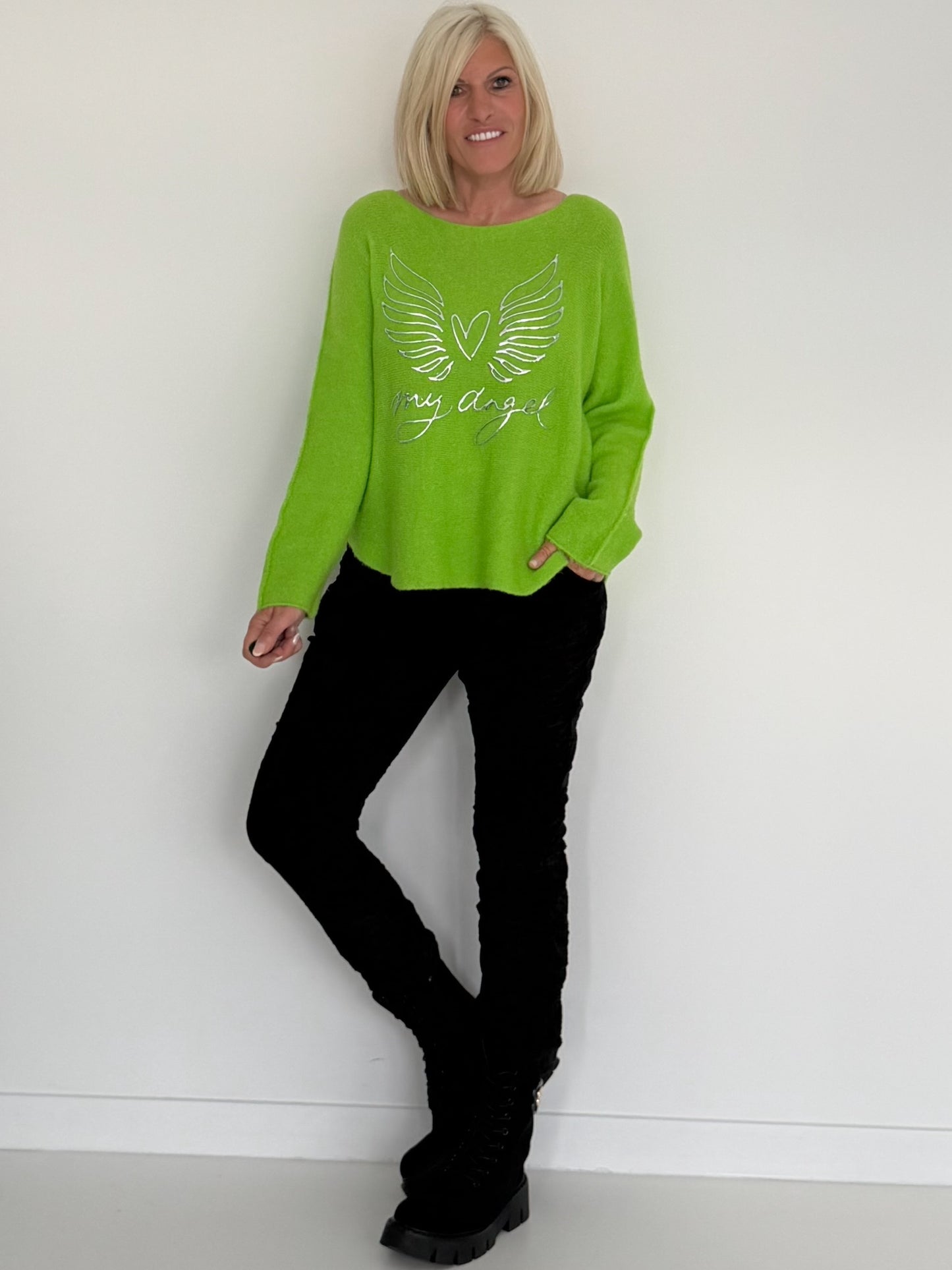 Weicher Pullover My Angel - grün