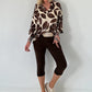 Tunika mit Print - beige - mokka