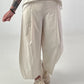 Ballon Hose mit langer Bundfalte - beige