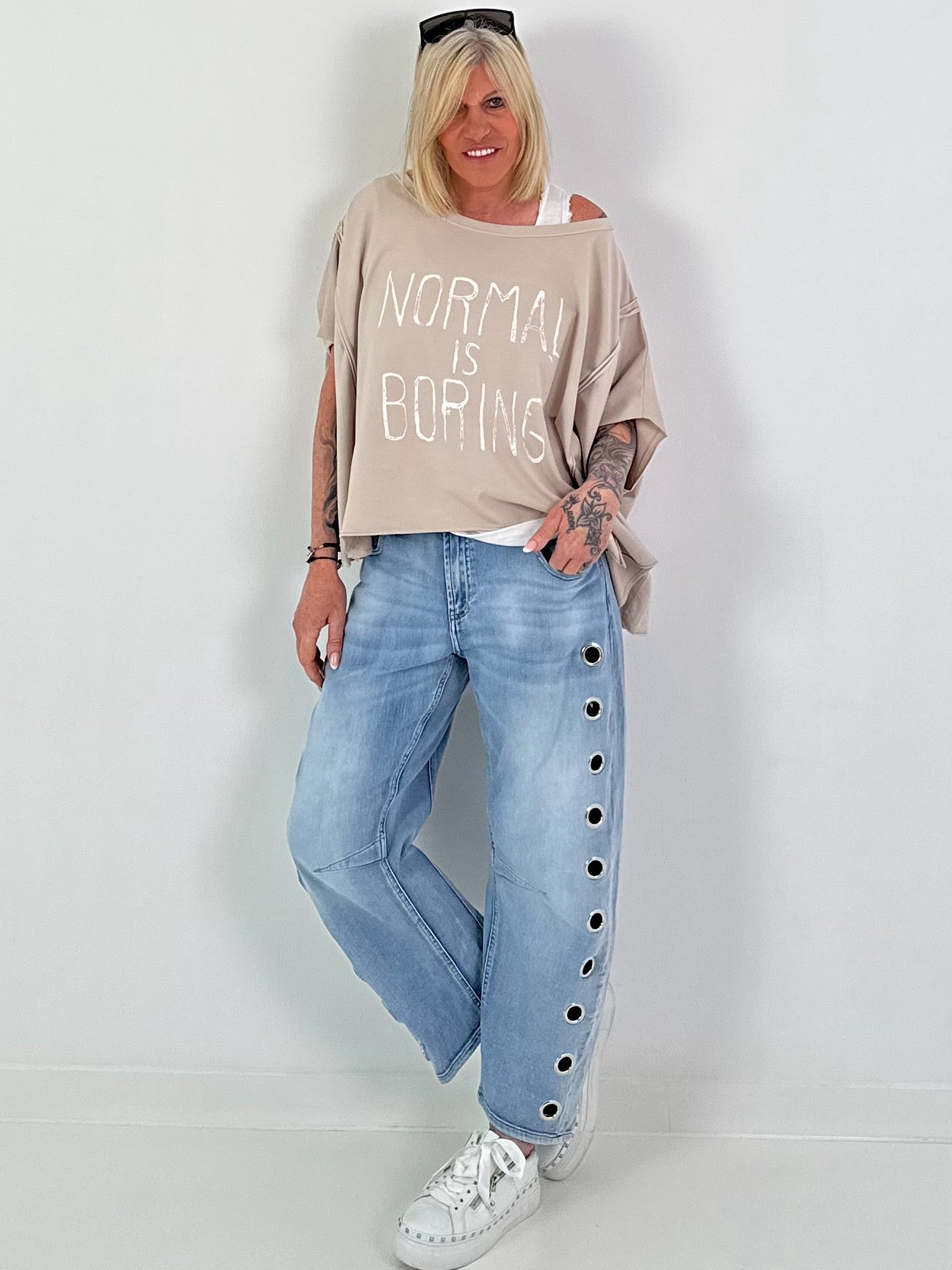 Oversized Shirt Normal is Boring - beige