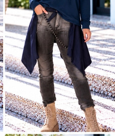 Waist Wrap in Wildlederoptik - marine