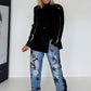 Stylischer Blazer mit Reißverschlüssen  - schwarz