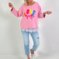 Sweater Modell "Love yourself" - rosa