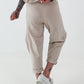 Sweatshirt Hose mit lässigen Details - beige