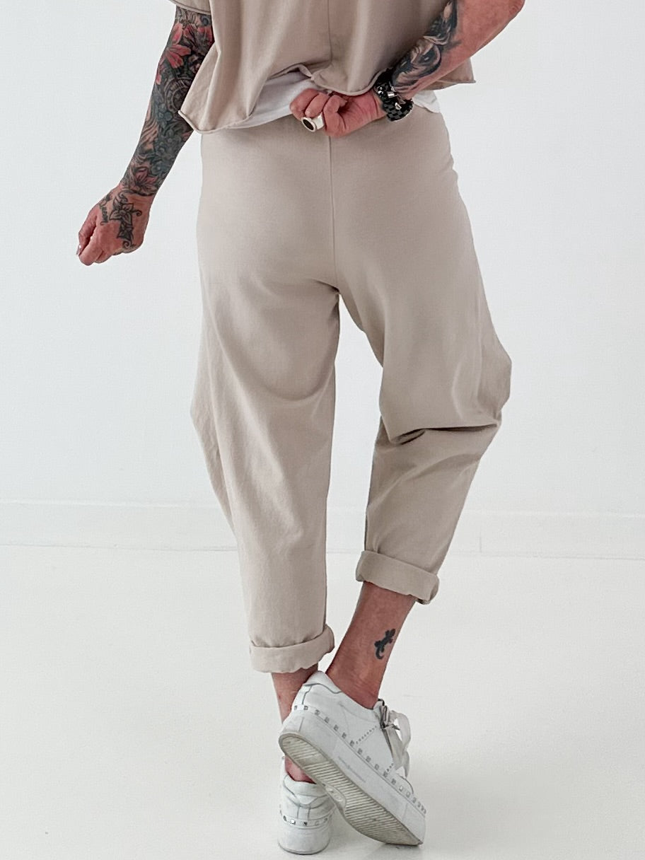 Sweatshirt Hose mit lässigen Details - beige