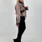 Vintage leather-look blouson jacket - taupe