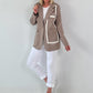 Blazer mit Statement Patch - taupe