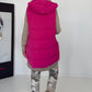 Weste mit schimmerndem Finish und Kapuze - pink