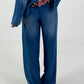 Light-wash, wide-leg jeans - dark blue