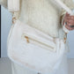 Crossbody-Felltasche - ecru