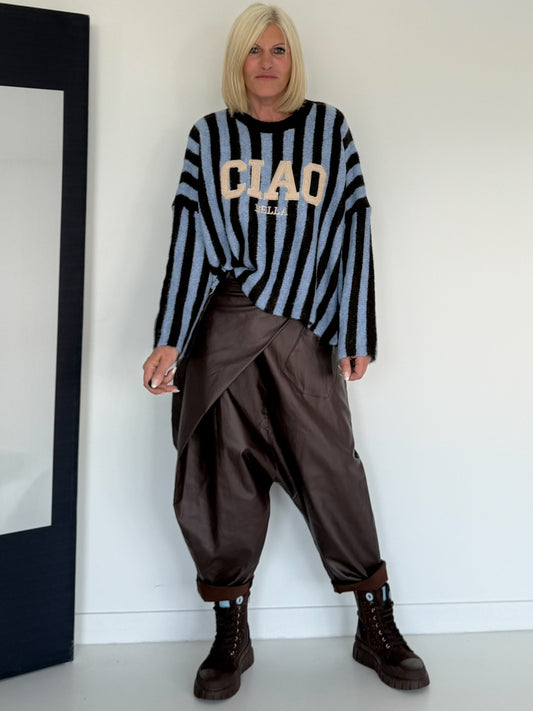 Oversized Sweatshirt Ciao Bella - light blue-mocha