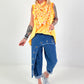 Oversized top with silver eyelets - neon orange