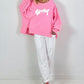 Oversized Sweatshirt Modell "Wassup" - rosa