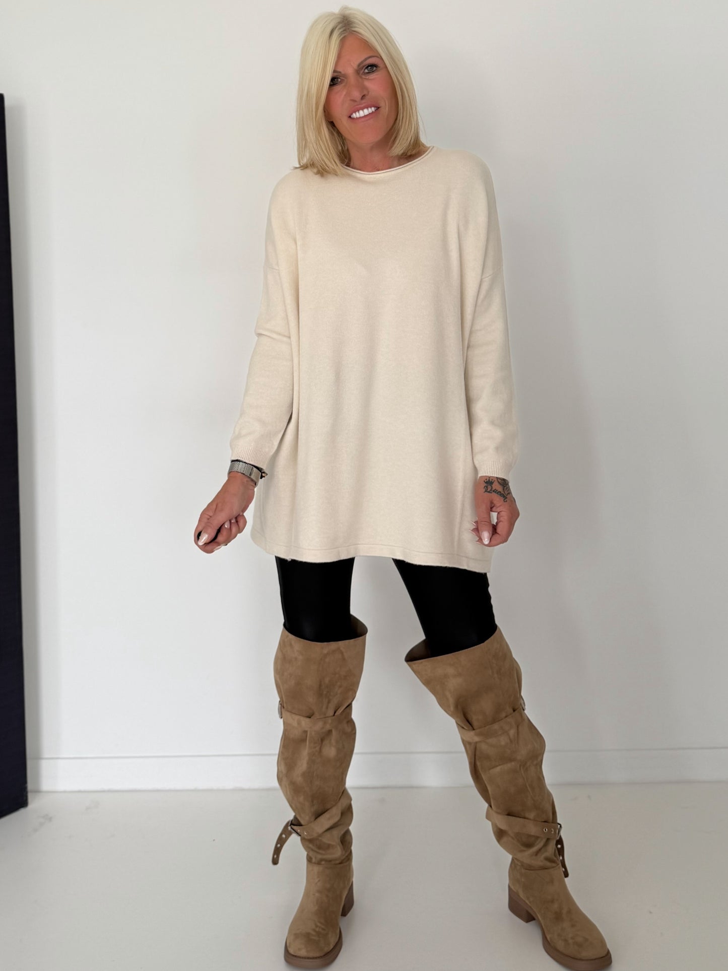 Longpullover - creme