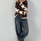 Sweatshirt mit trendigen Sternelementen- schoko