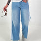Jeans mit Streifen - denim