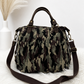 Tas met details van echt leer - camouflage
