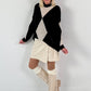 Sweater model "Geometric Glow" - black-beige