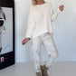 Basic crew neck sweater - ecru