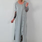 T-Shirt Kleid mit Ösen -grau