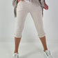 Capri Hose mit Bindeband - beige