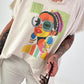Oversized Shirt with Front Print - beige