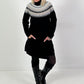Turtleneck sweater model "Scandinavian Shine" - black-gray