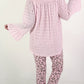 Structured tunic with tie belt and flounced sleeves - pink