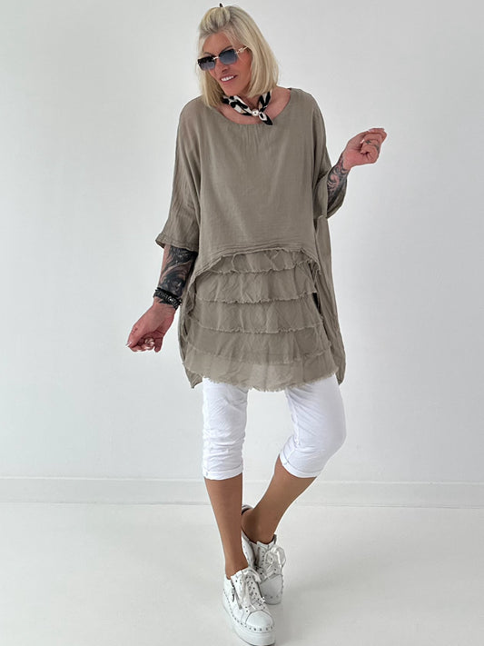 Layered tunic - taupe