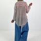 Tunic with crochet inserts - beige