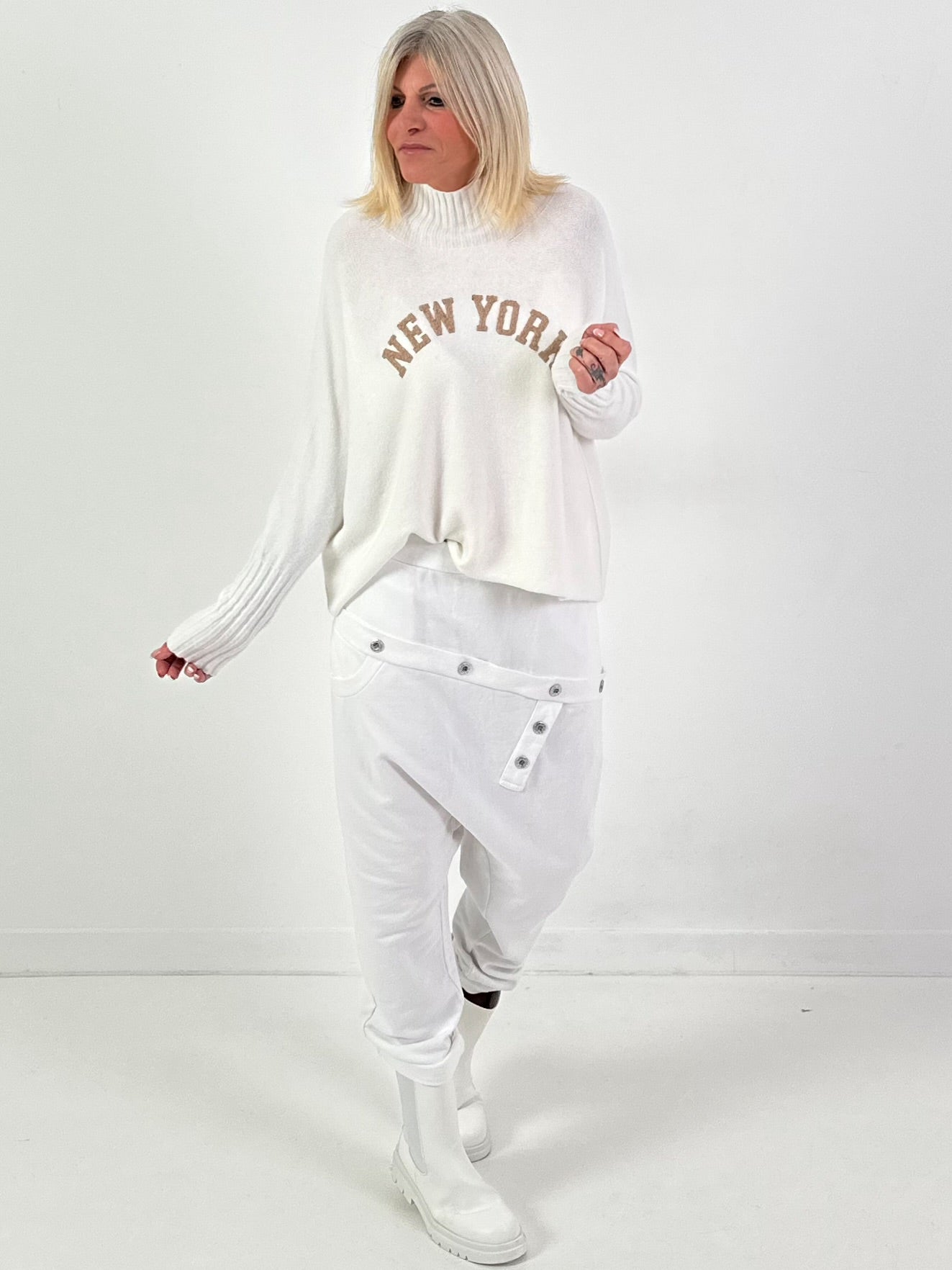 Pullover Modell "City Spirit" - weiss