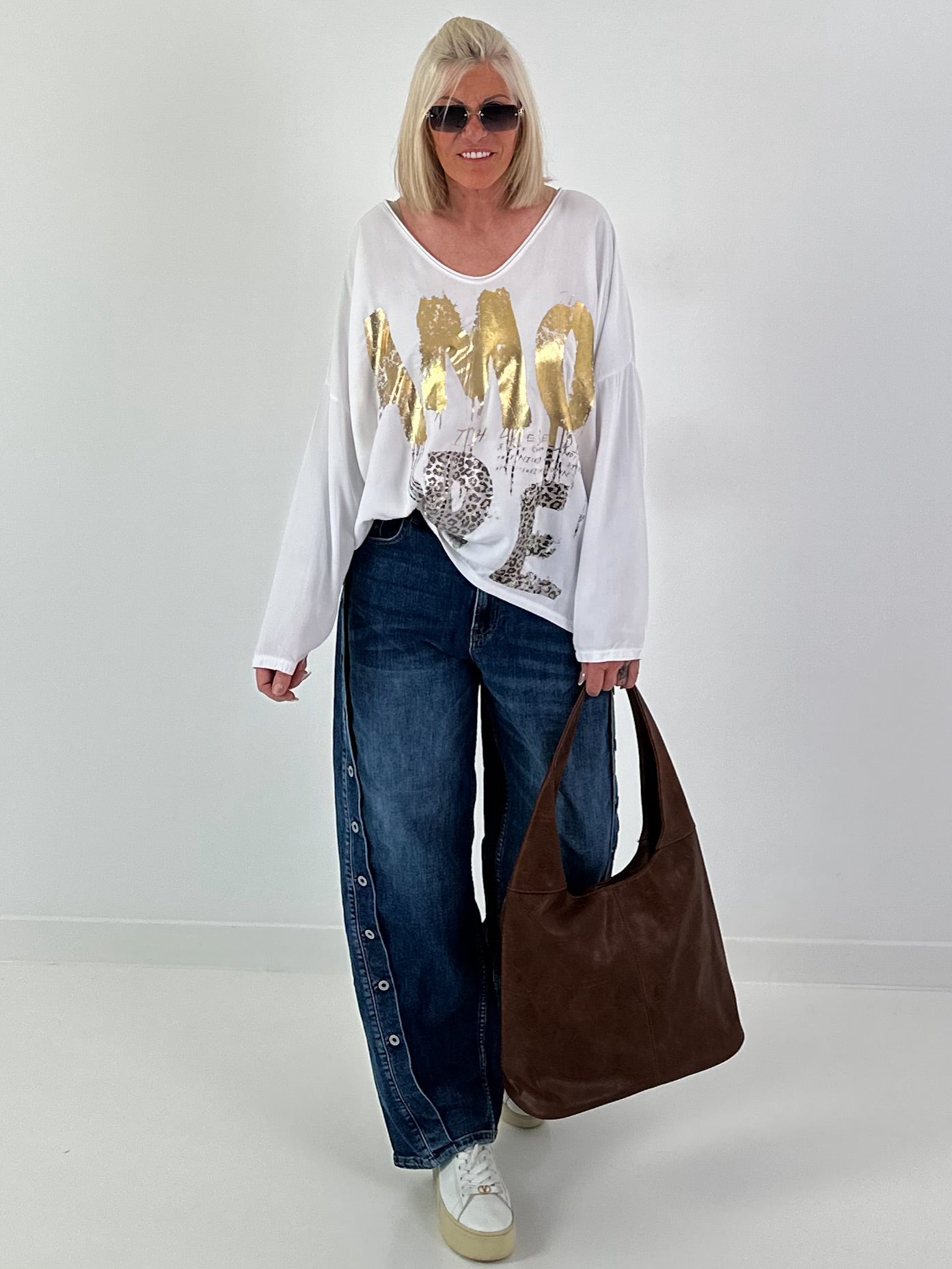 Oversized Shirt Amore - white