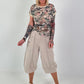 Casual sweatpants with eyelet details - beige