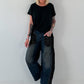 Ballon Jeans broek met leuke details - denim-zwart