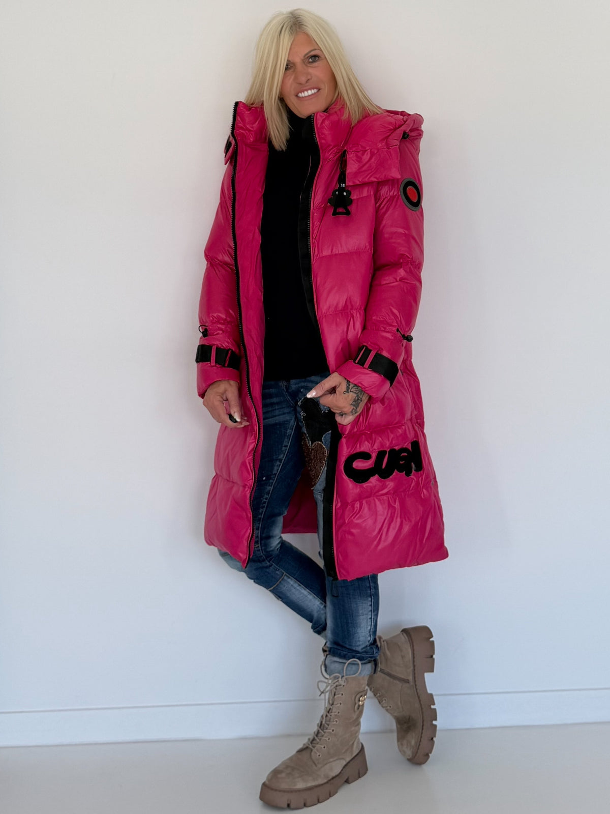 Cuel down coat - pink