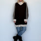 Oversized Long-Strickjacke mit Streifen - mokka-beige
