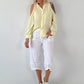 Bluse mit cold shoulder Detail - gelb