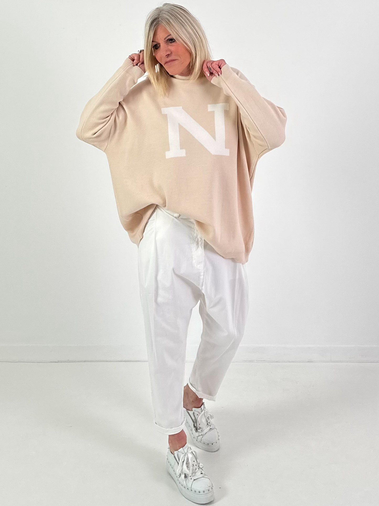 Pullover Modell "N-Edition" - beige ( lieferbar ab ca. 12.12.25)